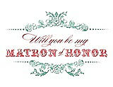 Front View Thumbnail - Meadow & Perfect Coral Will You Be My Matron of Honor Card - Vintage
