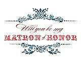 Front View Thumbnail - Mosaic & Perfect Coral Will You Be My Matron of Honor Card - Vintage