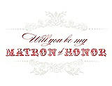 Front View Thumbnail - Marshmallow & Perfect Coral Will You Be My Matron of Honor Card - Vintage