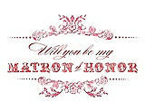 Front View Thumbnail - Nectar & Perfect Coral Will You Be My Matron of Honor Card - Vintage