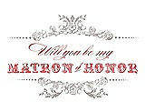 Front View Thumbnail - Pebble Beach & Perfect Coral Will You Be My Matron of Honor Card - Vintage
