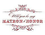Front View Thumbnail - Papaya & Perfect Coral Will You Be My Matron of Honor Card - Vintage