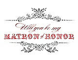 Front View Thumbnail - Quarry & Perfect Coral Will You Be My Matron of Honor Card - Vintage