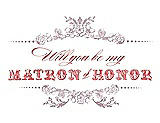 Front View Thumbnail - Quartz & Perfect Coral Will You Be My Matron of Honor Card - Vintage