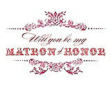 Front View Thumbnail - Rose Quartz & Perfect Coral Will You Be My Matron of Honor Card - Vintage