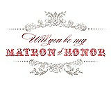 Front View Thumbnail - Sand & Perfect Coral Will You Be My Matron of Honor Card - Vintage