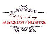 Front View Thumbnail - Smashing & Perfect Coral Will You Be My Matron of Honor Card - Vintage