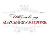 Front View Thumbnail - Starlight & Perfect Coral Will You Be My Matron of Honor Card - Vintage