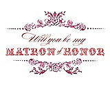 Front View Thumbnail - Strawberry & Perfect Coral Will You Be My Matron of Honor Card - Vintage