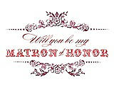 Front View Thumbnail - Tea Rose & Perfect Coral Will You Be My Matron of Honor Card - Vintage
