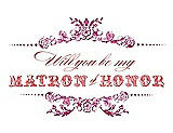 Front View Thumbnail - Tutti Frutti & Perfect Coral Will You Be My Matron of Honor Card - Vintage