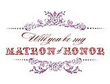 Front View Thumbnail - Tulip & Perfect Coral Will You Be My Matron of Honor Card - Vintage