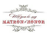 Front View Thumbnail - Twig & Perfect Coral Will You Be My Matron of Honor Card - Vintage