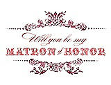Front View Thumbnail - Valentine & Perfect Coral Will You Be My Matron of Honor Card - Vintage