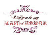 Front View Thumbnail - Cerise & Perfect Coral Will You Be My Maid of Honor Card - Vintage