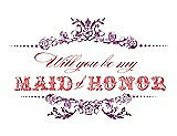 Front View Thumbnail - Paradise & Perfect Coral Will You Be My Maid of Honor Card - Vintage