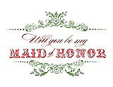 Front View Thumbnail - Appletini & Perfect Coral Will You Be My Maid of Honor Card - Vintage