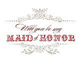 Front View Thumbnail - Cameo & Perfect Coral Will You Be My Maid of Honor Card - Vintage