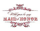 Front View Thumbnail - Flame & Perfect Coral Will You Be My Maid of Honor Card - Vintage
