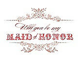 Front View Thumbnail - Fresco & Perfect Coral Will You Be My Maid of Honor Card - Vintage