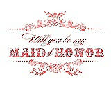 Front View Thumbnail - Ginger & Perfect Coral Will You Be My Maid of Honor Card - Vintage