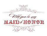 Front View Thumbnail - Ice Pink & Perfect Coral Will You Be My Maid of Honor Card - Vintage