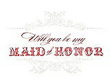 Front View Thumbnail - Ivory & Perfect Coral Will You Be My Maid of Honor Card - Vintage