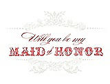 Front View Thumbnail - Marshmallow & Perfect Coral Will You Be My Maid of Honor Card - Vintage
