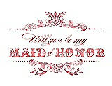 Front View Thumbnail - Papaya & Perfect Coral Will You Be My Maid of Honor Card - Vintage