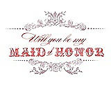 Front View Thumbnail - Quartz & Perfect Coral Will You Be My Maid of Honor Card - Vintage
