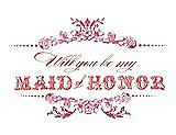 Front View Thumbnail - Rose Quartz & Perfect Coral Will You Be My Maid of Honor Card - Vintage