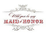 Front View Thumbnail - Sand & Perfect Coral Will You Be My Maid of Honor Card - Vintage
