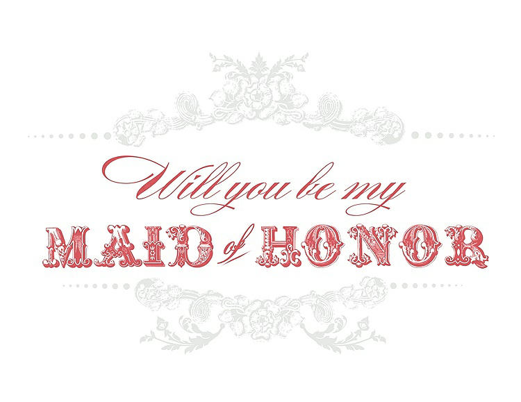 Front View - Starlight & Perfect Coral Will You Be My Maid of Honor Card - Vintage