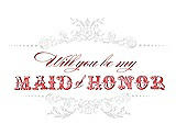 Front View Thumbnail - Starlight & Perfect Coral Will You Be My Maid of Honor Card - Vintage