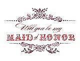 Front View Thumbnail - Tea Rose & Perfect Coral Will You Be My Maid of Honor Card - Vintage