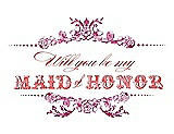 Front View Thumbnail - Tutti Frutti & Perfect Coral Will You Be My Maid of Honor Card - Vintage