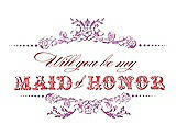 Front View Thumbnail - Tulip & Perfect Coral Will You Be My Maid of Honor Card - Vintage