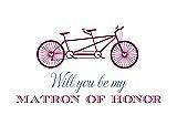 Front View Thumbnail - Cerise & Cornflower Will You Be My Matron of Honor Card - Bike