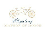 Front View Thumbnail - Corn Silk & Cornflower Will You Be My Matron of Honor Card - Bike