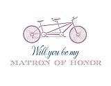 Front View Thumbnail - Hyacinth (iridescent Taffeta) & Cornflower Will You Be My Matron of Honor Card - Bike