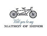 Front View Thumbnail - Navy Blue & Cornflower Will You Be My Matron of Honor Card - Bike