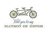 Front View Thumbnail - Olive & Cornflower Will You Be My Matron of Honor Card - Bike