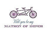 Front View Thumbnail - Orchid & Cornflower Will You Be My Matron of Honor Card - Bike
