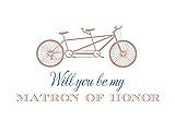 Front View Thumbnail - Pearl Pink & Cornflower Will You Be My Matron of Honor Card - Bike