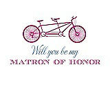Front View Thumbnail - American Beauty & Cornflower Will You Be My Matron of Honor Card - Bike