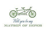Front View Thumbnail - Apple Slice & Cornflower Will You Be My Matron of Honor Card - Bike