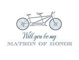 Front View Thumbnail - Arctic & Cornflower Will You Be My Matron of Honor Card - Bike