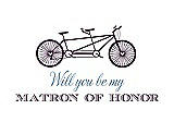 Front View Thumbnail - Aubergine & Cornflower Will You Be My Matron of Honor Card - Bike