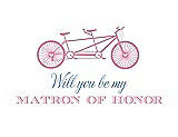 Front View Thumbnail - Begonia & Cornflower Will You Be My Matron of Honor Card - Bike