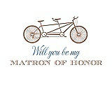 Front View Thumbnail - Cappuccino & Cornflower Will You Be My Matron of Honor Card - Bike